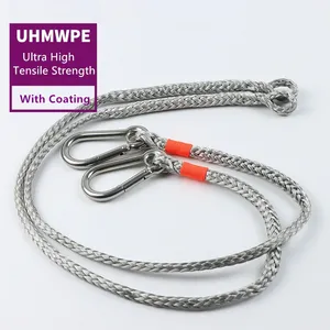 Cuerda trenzada doble personalizada, 5mm, 6mm, 8mm, 12 hebras, UHMWPE, para cabrestante, remolque o cuerdas de barco