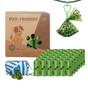 Sacs de déchets de chien biodégradables de haute qualité compostables sac de merde d'élimination de caca avec support de distributeur - Product Image 1