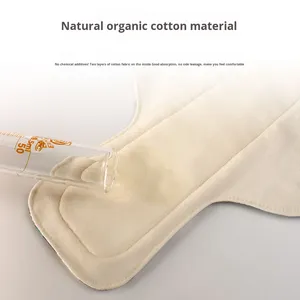 Serviettes hygiéniques lavables et réutilisables en coton biologique, protection contre les fuites, ailes respirantes, serviettes hygiéniques pour flux abondant, femmes, 17*20cm, toute la journée - Product Image 3