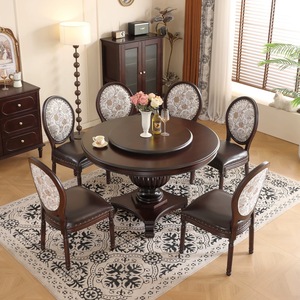 Juego de Mesa y Sillas de Comedor de Madera Maciza Estilo Americano, Estilo Francés Antiguo de Lujo Ligero, Directo de Fábrica de <span class=keywords><strong>Muebles</strong></span> - Product Image 1