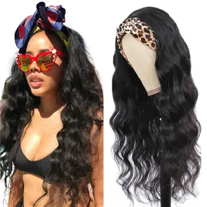 Popular new style body wave curly headband wigs human hair wigs headband natural human hair wig Wholesale virgin hair vendors