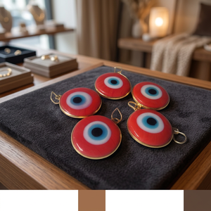 Colgante de cristal europeo hecho a mano con amuleto de ojo turco, forma de rondel, cuentas moradas, marca Conifer, certificado GTC para joyería - Product Image 3