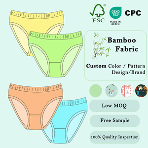 Sous-vêtements pour garçons respirants et écologiques, logo personnalisé, différentes couleurs unies, fibre de bambou, imprimé, séchage rapide, caleçons pour enfants - Product Image 4