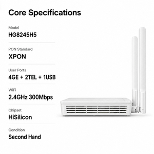 Second Hand Network Fiber Optical Access Terminal ONT 2.4G 300Mbps 4GE+2TEL+1USB Full Gigabit EPON GPON <b>Adaptive</b> XPON ONU - Product Image 1