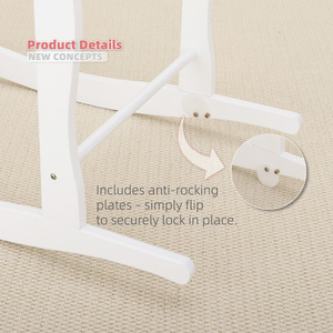 Base de Madera Ondulada Blanca <span class=keywords><strong>para</strong></span> Cesta Moisés, Soporte <span class=keywords><strong>para</strong></span> Cuna de Bebé con Anillo Metálico Curvo, Balancín Relajante <span class=keywords><strong>para</strong></span> Recién <span class=keywords><strong>Nacidos</strong></span> - Product Image 6