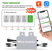 Système d'énergie solaire domestique à micro-onduleur hybride 800W sur réseau Wifi double sortie triphasée pour balcons système photovoltaïque Pv