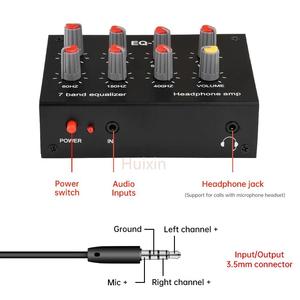 Ecualizador de Audio EQ-7 DC5-12V de 7 Etapas, Amplificador de Audio con Preamplificador Ajustable de Graves, Medios y Agudos para Teléfonos, Computadoras y Auriculares - Product Image 1