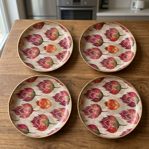 Floral <b>Tulip</b> Pattern Coaster with <b>Red</b> and Pink Botanical Print for Elegant Home Decor and Dining Table - Product Image 4