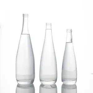 Garrafa de água de bebidas redonda, garrafa de vidro de alta qualidade para bebidas, 330ml e 500ml