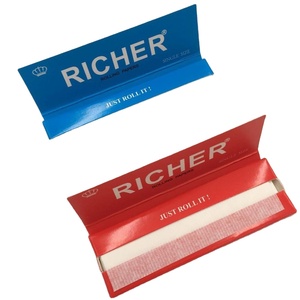 Papiers à rouler Richer, format simple, anti-frisottis, design estampé à chaud, emballage rouge et bleu - Product Image 1
