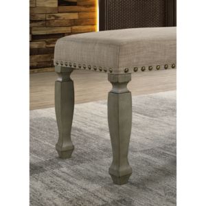 DB Breda Banc à tête de clou gris antique Banc de patio rembourré élégant - Product Image 2