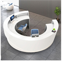 Grand bureau de réception rond de conception moderne pour hôpital, bureau de réception demi-rond, bureau de réception incurvé circulaire