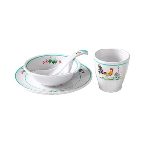 Service de table en mélamine Xiangyuan, 4 pièces (bol, assiette, tasse, cuillère) avec motif de coq porte-bonheur, pour restaurants et restaurants de fondue - Product Image 5