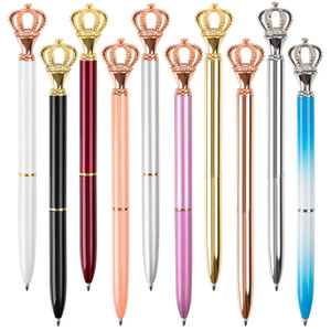 Bolígrafo de Diseño Elegante OEM y ODM, con Recubrimiento Plateado, Cambia de Color, Chapado <span class=keywords><strong>en</strong></span> <span class=keywords><strong>Oro</strong></span> Rosa, con Corona Brillante, Bolígrafo de Regalo con Logotipo Personalizado - Product Image 2