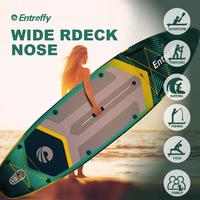 Planche de SUP gonflable portable ENTROFFY série Ruilang avec aileron amovible et système bungee pour le tourisme et l'aventure