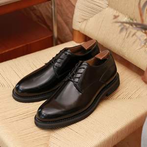 Nouveau modèle de chaussures habillées décontractées pour hommes, simples, avec lacets, chaussures derby en cuir professionnelles à bout pointu - Product Image 4
