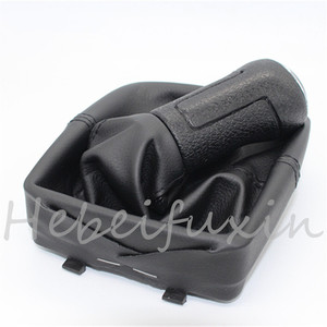 Pomo de palanca de cambios de coche, mango de transmisión manual de 5 y 6 velocidades, de cuero, para Volkswagen Polo, estilo clásico, negro - Product Image 2