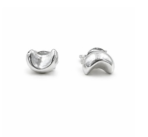 Pendientes de Plata 925 con Forma de Media Luna, Elegantes Pendientes de Aro en Forma de Media Luna para Mujeres y Niñas, Joyería Minimalista y Elegante para Uso Diario - Product Image 1