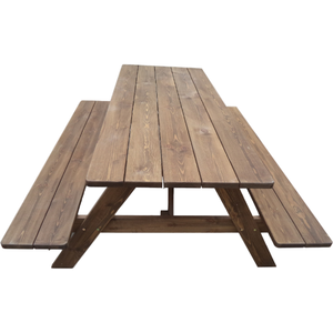 DU'S في الهواء الطلق حديقة واحدة قطعة خشبية طاولات وكراسي حديقة خشبية الحقل طاولة طعام منضدة بيرة و مقاعد البدلاء - Product Image 3