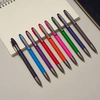 Stylo bille en métal avec stylet tactile, finition gris mat pulvérisé, écriture fluide pour le bureau