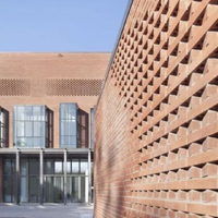 Façade Moderne de Bâtiment Hôtelier Extérieur, Mur Rideau en Tuiles de Terre Cuite, Ignifuge et Imperméable