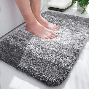 Tapis de bain Huicheng en imitation cachemire, absorbant et antidérapant, pour salle de bain, style moderne minimaliste - Product Image 1