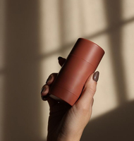 Vente en gros de récipient de bâton de déodorant en plastique vide de couleur bleu gris de 100ml 200ml avec bouchon à vis bouteille de crème solaire de forme ronde