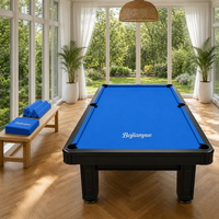Tissu de rechapage pour table de billard avec 6 bandes de coussin prédécoupées et points de visée argentés pour rail