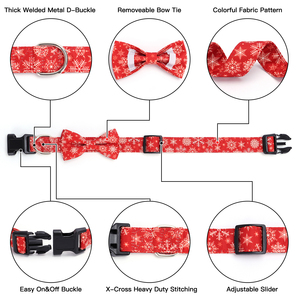 <span class=keywords><strong>Collar</strong></span> Personalizable con Temática Navideña de Liberación Rápida para Mascotas Pequeñas, Nailon, Poliéster, PU, Algodón, Estampado <span class=keywords><strong>Animal</strong></span>, Cintas, Corbatín para Perros - Product Image 4