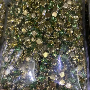 Wholesale 1000pcs Per Bag 8MM Square Design With Gold Base Rhinestones Sew On Rhinestones With More Colors