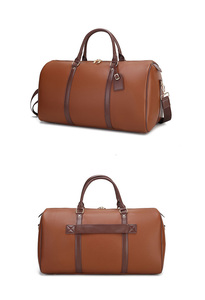 Bolsa de Viaje de Fin de Semana para Hombre, de Cuero PU, Color Sólido, Suave, Personalizada, al por Mayor, con MOQ Bajo, Bolsa de Gimnasio, Equipaje de Mano - Product Image 2
