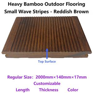 Planches de terrasse en <span class=keywords><strong>bambou</strong></span> tressé 2000x140x17mm, surface ondulée, imperméables, antidérapantes, écologiques, pour terrasse et parc - Product Image 3