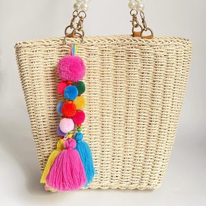 พวงกุญแจพู่ปอมปอมสำหรับตกแต่งกระเป๋า Bogg Bag กระเป๋าชายหาดยาง กระเป๋าสะพายสไตล์โบฮีเมียน - Product Image 6