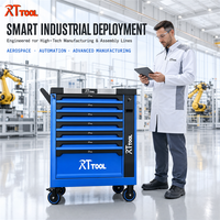 Chariot à outils en acier RT TOOL OEM, marque privée, avec 7 tiroirs, pour atelier, capacité de charge de 150 kg, garantie de 3 ans