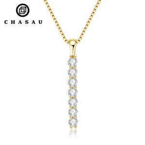 S925 0.56 <span class=keywords><strong>Karat</strong></span> D Moissanite Cadeia Jóias Colar Mulheres Feminino Simples Mossanite Bar Colar de Casamento para As Mulheres - Product Image 1