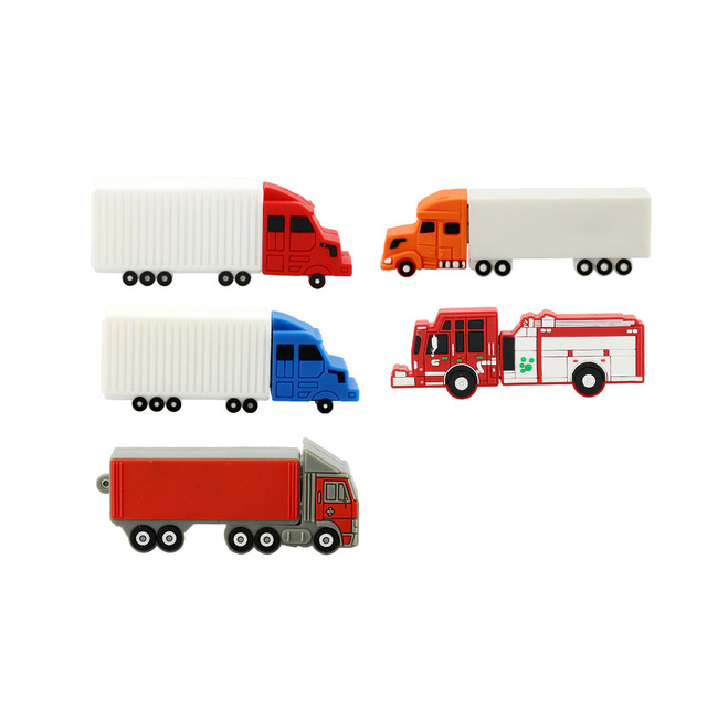 Customized Truck Shape 3d Usb Flash Drive 1gb 2gb 4gb 8gb 16gb 32gb Rubber Pvc Usb Pendrive With Logo Design