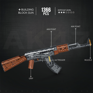 WW2 esercito militare arma giocattolo Set di assemblaggio materiale ABS AK47 pistola modello blocchi di costruzione stile moderno per ragazzi e adulti - Product Image 4