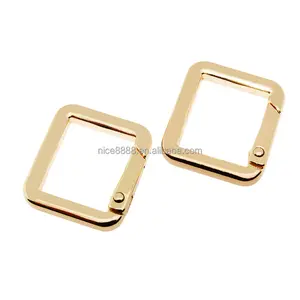 Snap Clip Openable O Ring Spring Ring Keyring Metal square Rings Keychain Trigger Snap Buckles
