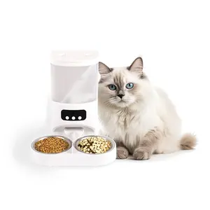 Alimentador inteligente para animais de estimação, alimentador com controle remoto por aplicativo 4L, dispensador automático de alimentos secos com tigelas removíveis para alimentos