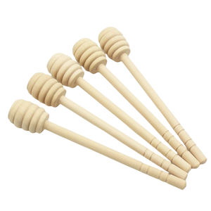 Mini in legno di miele bastone miele Dipper festa fornitura cucchiaio di legno per il miele barattolo lungo manico bastone di miscelazione - Product Image 2