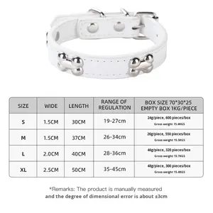 Best Seller <span class=keywords><strong>Collar</strong></span> de perro de cuero PU ajustable Diseño creativo <span class=keywords><strong>Collar</strong></span> de cuero decorativo de hueso para mascotas - Product Image 6