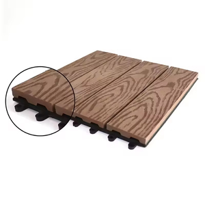 Baldosas de terraza entrelazadas de WPC para exteriores, modernas, con acabado de <span class=keywords><strong>madera</strong></span>, impermeables, antideslizantes, ignífugas, ecológicas, resistentes a la decoloración solar, fáciles de instalar. - Product Image 5