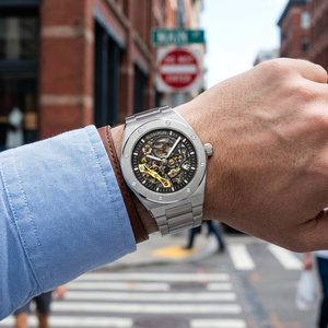 นาฬิกาข้อมือผู้ชาย รุ่น Skeleton Automatic Mechanical สีทอง ปี 2023  ตัวเรือนสแตนเลสสตีล สำหรับผู้ชาย - Product Image 3