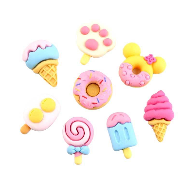 Donut de resina de colores, accesorios para joyería DIY