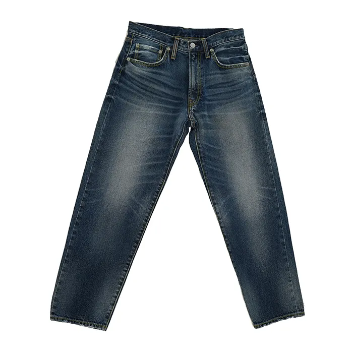 High Quality 100% Cotton Straight Vintage Processed Denim Jeans Men