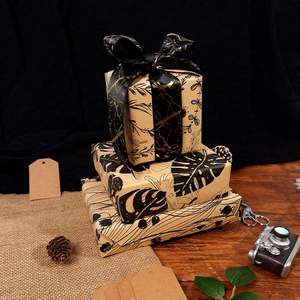 Alta calidad al por mayor 80g Navidad papel Kraft tejido 43*300cm regalo de lujo personalizado cumpleaños embalaje rollo de papel de regalo - Product Image 4