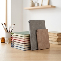 Agenda en cuir PU souple A5, reliure thermique, fermeture magnétique, logo en relief, porte-stylo, 80 feuilles, usage bureautique