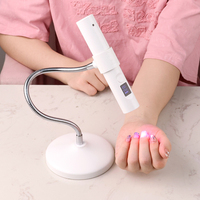 Lampe à Ongles LED 9W Portable et de Bureau, Design 2-en-1, Écran Tactile HD, Mini Lumière Flash à Catalysation Rapide, pour la Polymérisation des Faux Ongles, Recharge Type-C
