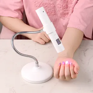 Portable Desktop Use 2-in-1 Design Touch HD Screen MINI Flash Cure Light LED 9w Nail Lamp For Nail Tips Curing Type-C Charging