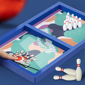 Jouets de bowling classiques pour la famille, catapulte en plastique, échiquier, jeu de table pour enfants - Product Image 5